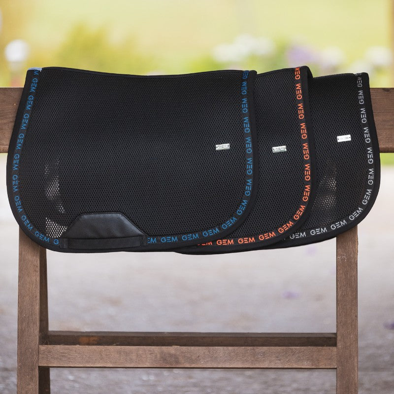 GEM - Tapis de selle mesh noir/ silver