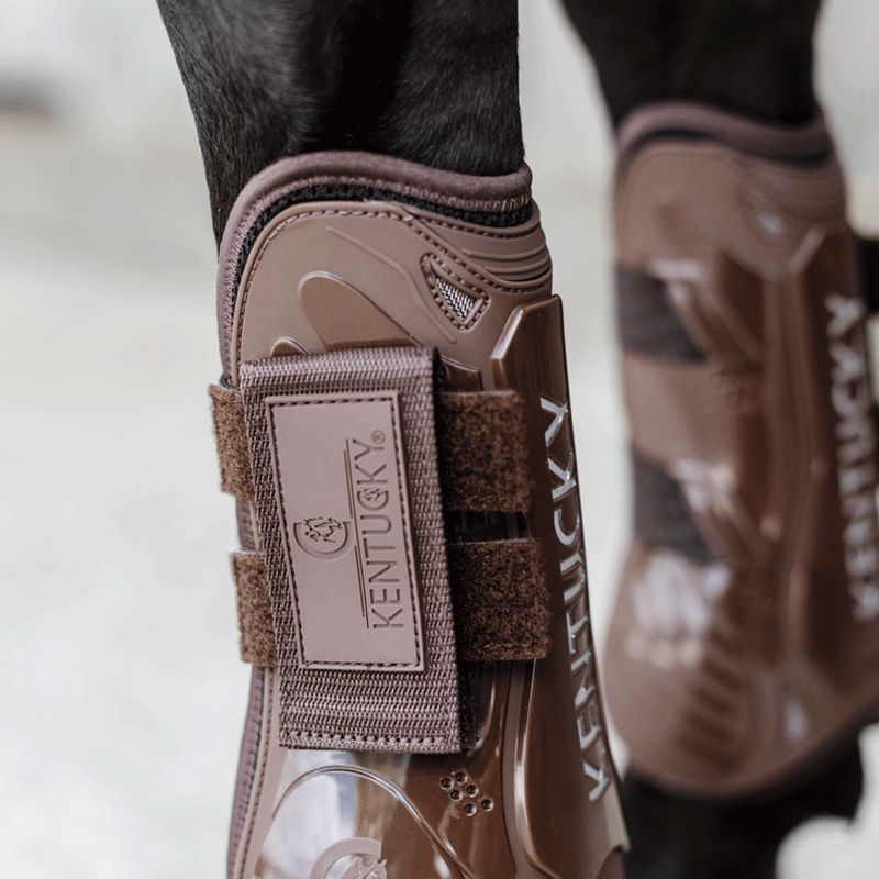 Kentucky Horsewear - Guêtres ouvertes velcro marron | - Ohlala