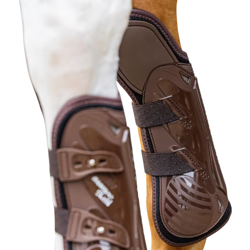 Kentucky Horsewear - Guêtres Elastic protection genoux marron