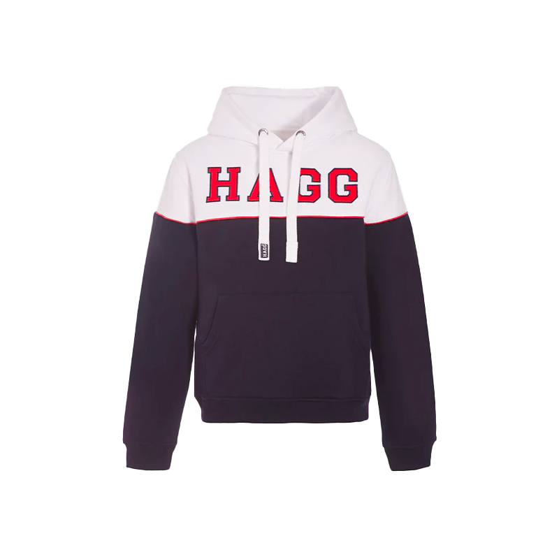 Hagg - Sweat hoodie à capuche blanc / marine | - Ohlala