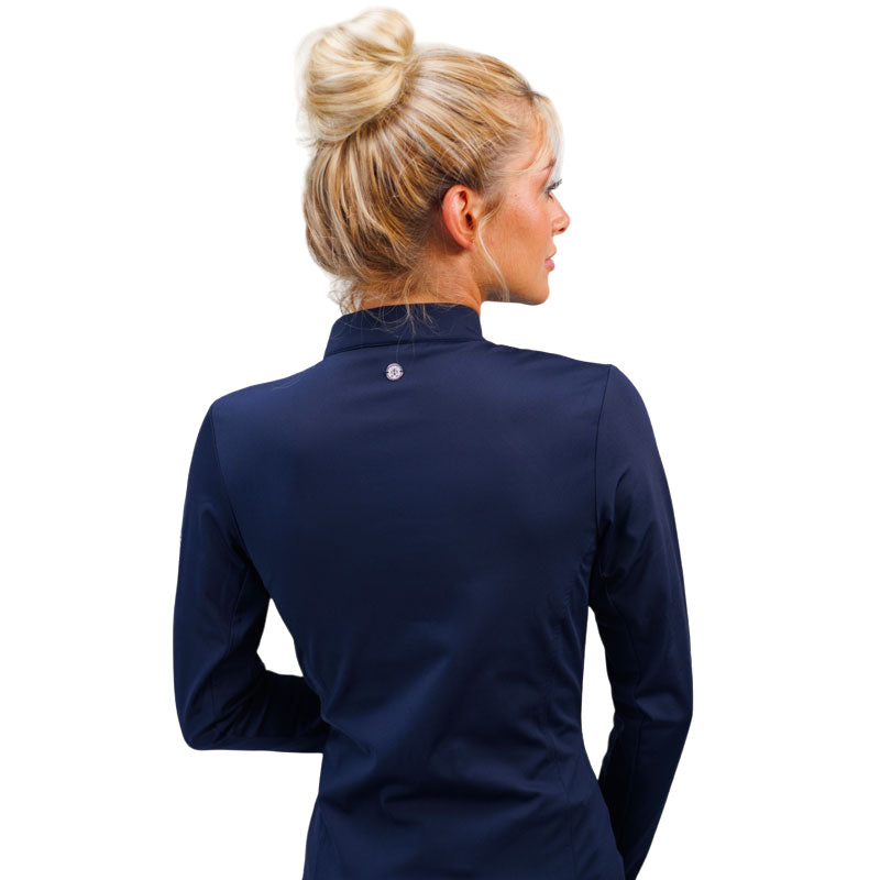 Harcour - Prelude women's long-sleeved polo shirt in navy