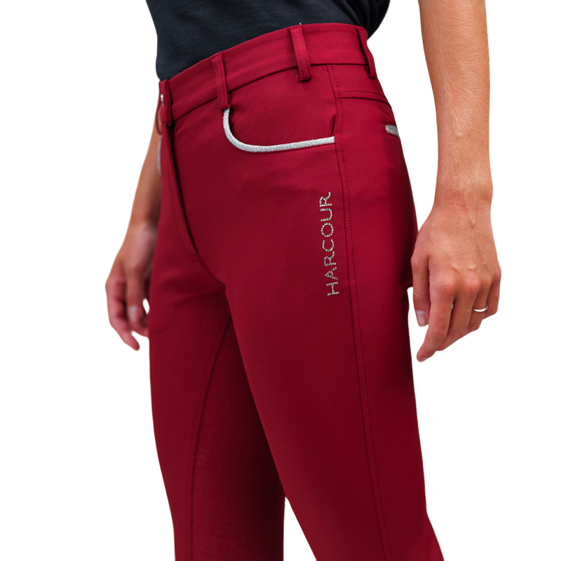 Harcour - Pantalon d'équitation femme Boogie rouge rubis