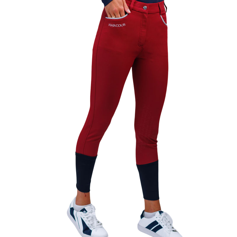 Harcour - Pantalon d'équitation femme Jaltika rouge rubis