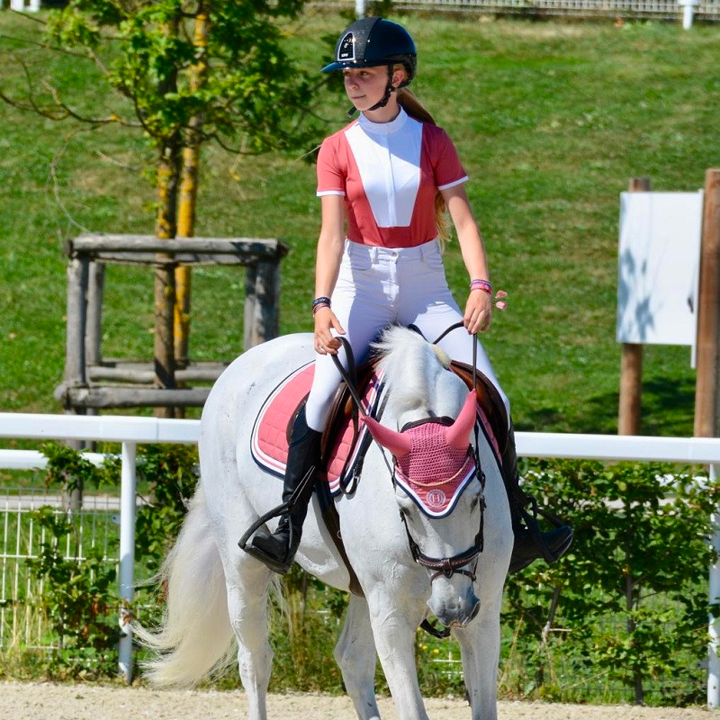 Harcour - Polo de concours manches courtes femme Shine vieux rose