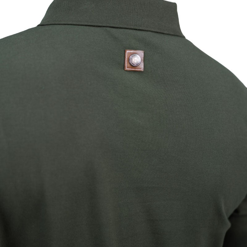 Harcour - Pablo khaki men's long-sleeved polo shirt