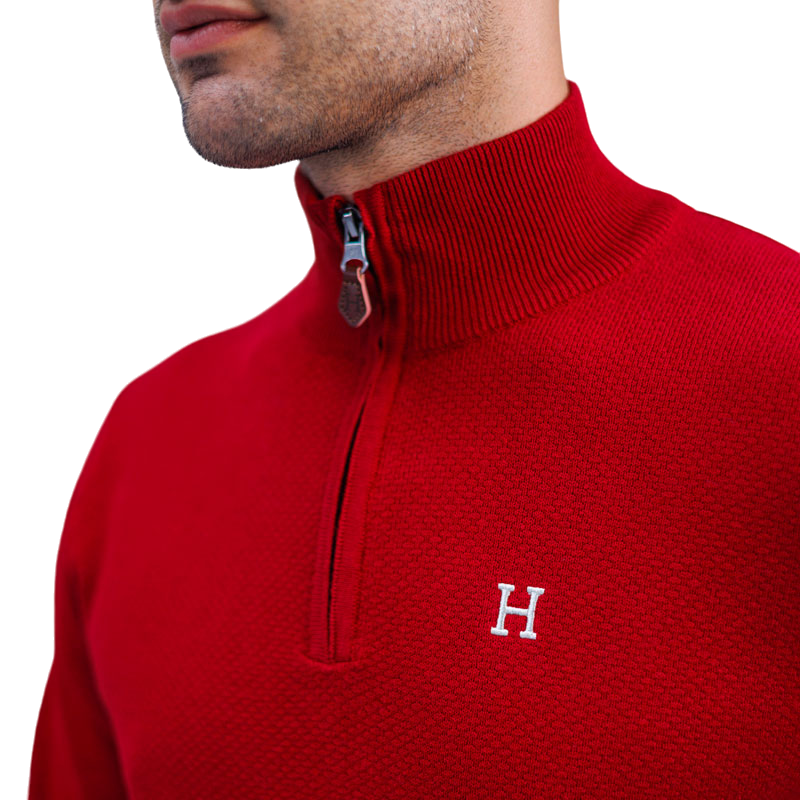 Harcour - Pull homme Douglas rouge rubis