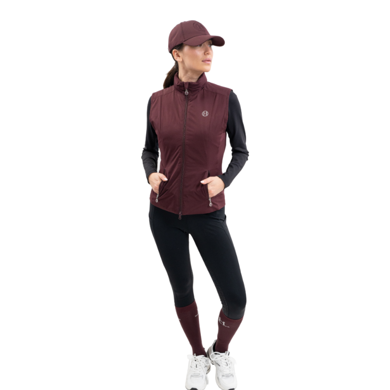 Harcour - Dames mouwloze jas Balma aubergine 