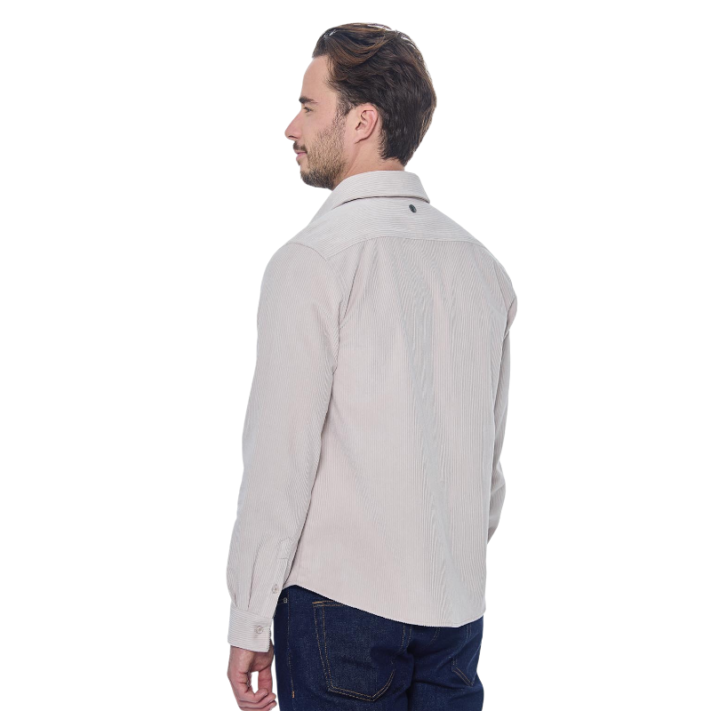 Harcour - Chemise manches longues en velours homme Shavi ivoire
