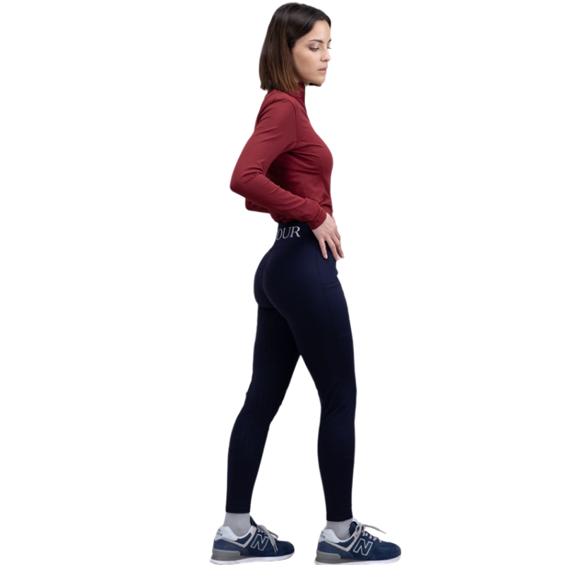 Harcour - Legging d'équitation femme polaire Pakita marine