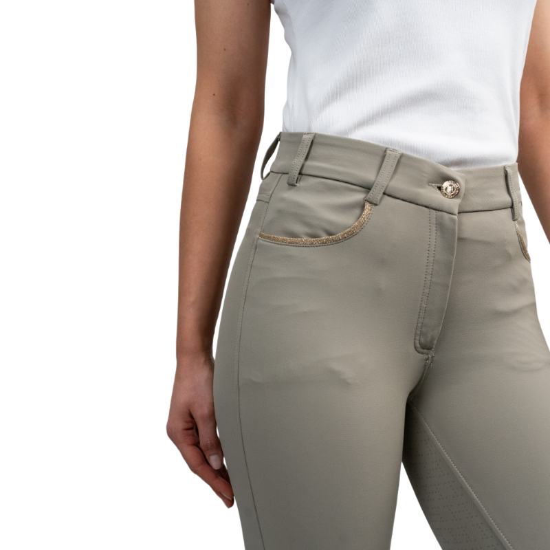 Harcour - Pantalon d'équitation femme Boogie light beige/ gold