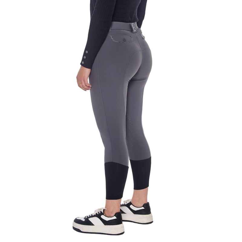 Harcour - Pantalon d'équitation polaire femme Jaipur gris anthracite