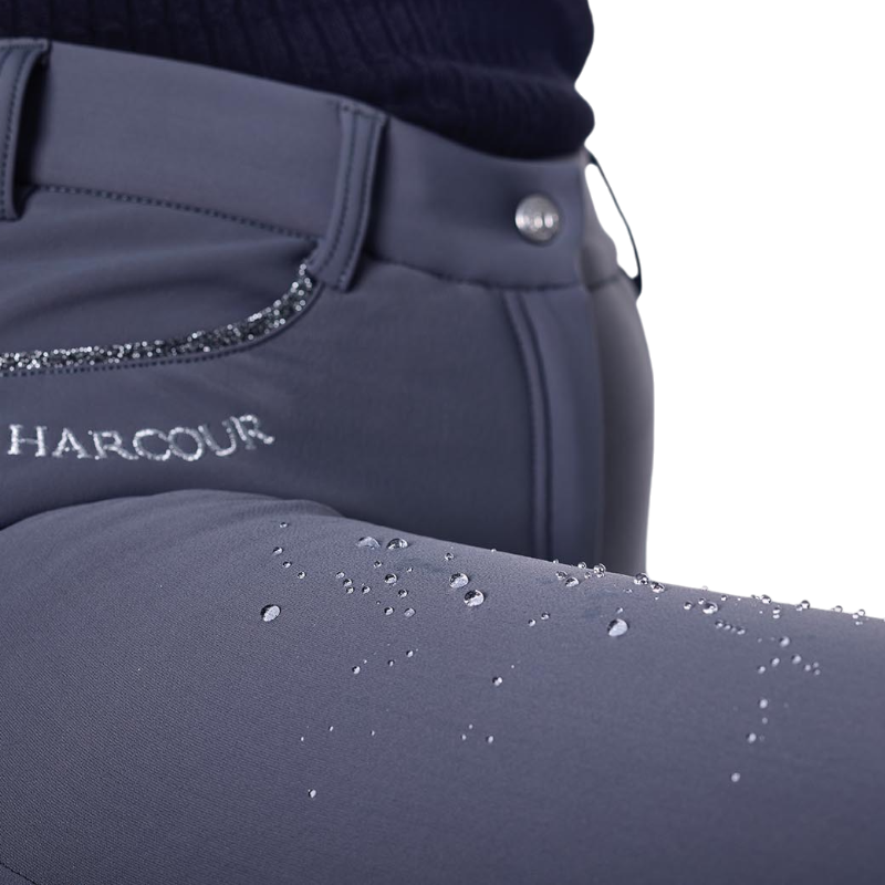 Harcour - Pantalon d'équitation polaire femme Jaipur gris anthracite