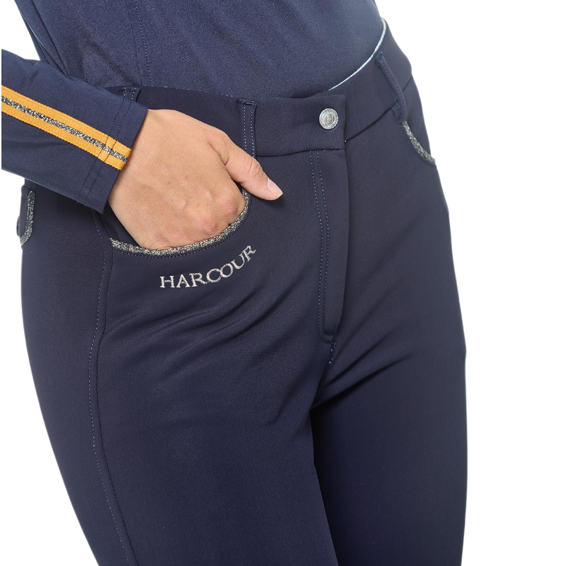 Harcour - Pantalon d'équitation polaire femme Jaipur marine