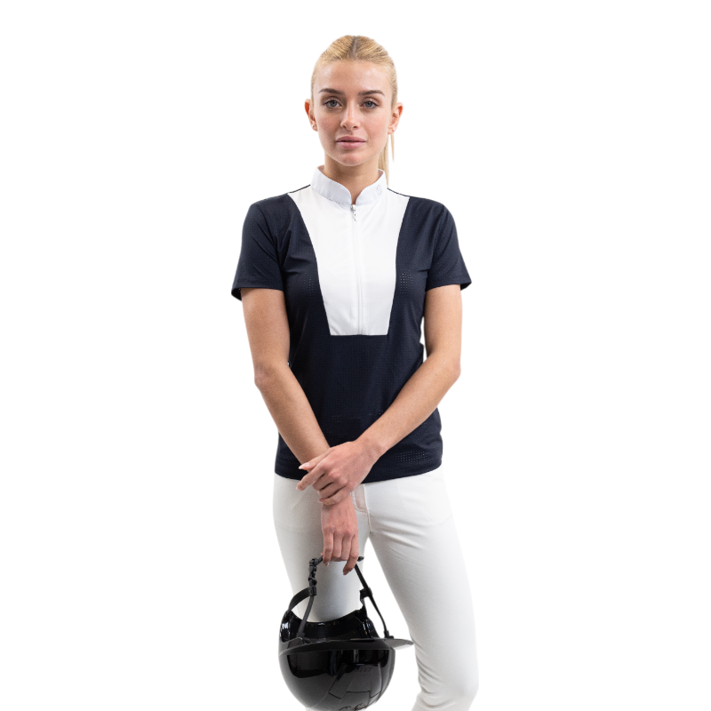 Harcour - Dames wedstrijd polo met korte mouwen Parijs marine 