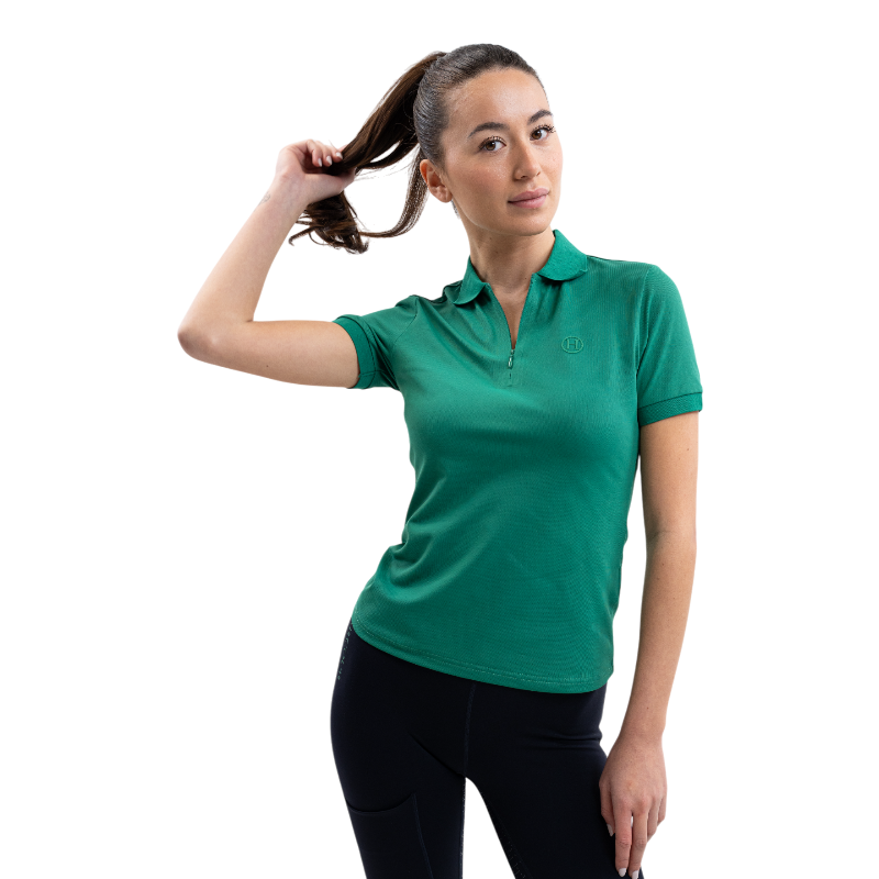 Harcour - Dames polo met korte mouwen Popsy smaragdgroen 