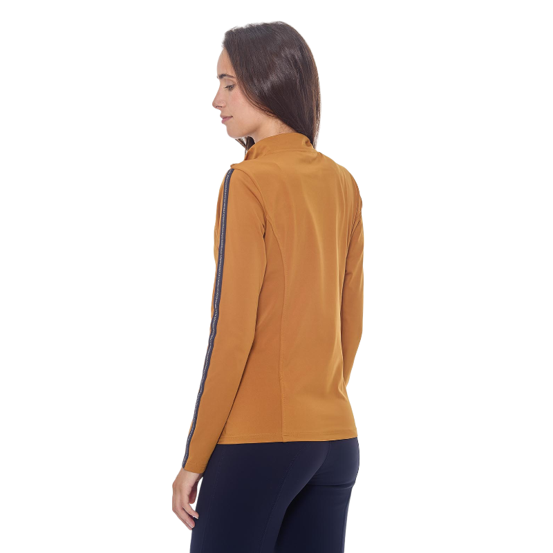 Harcour - Polo manches longues chaud femme Pistach golden yellow