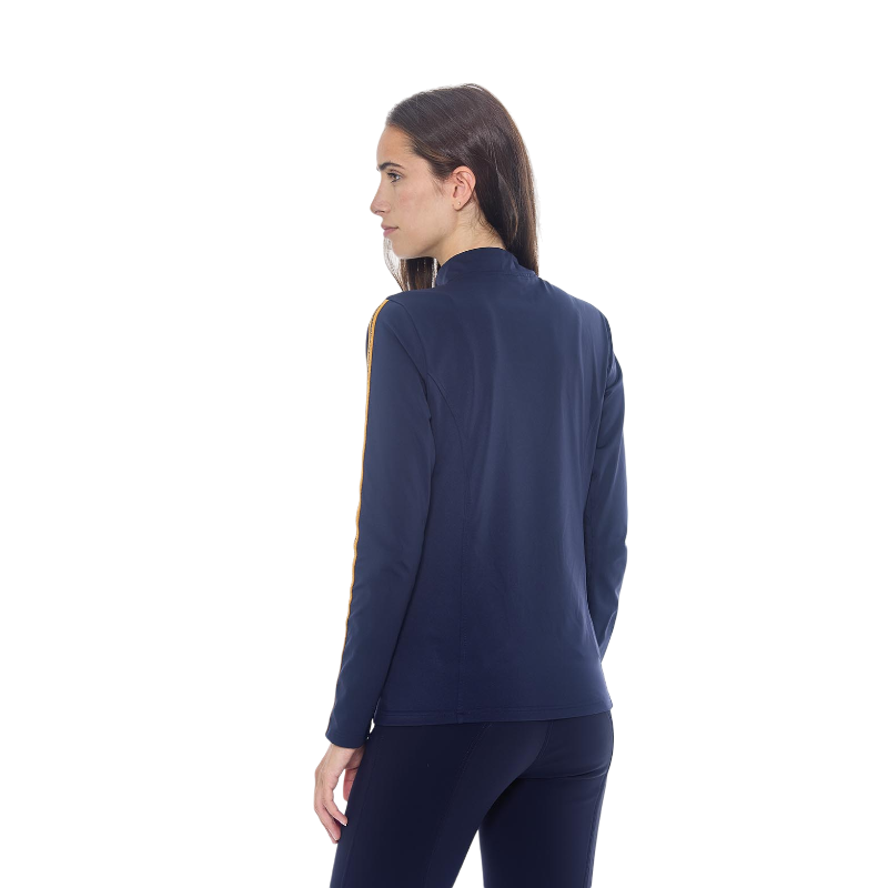 Harcour - Polo manches longues chaud femme Pistach marine