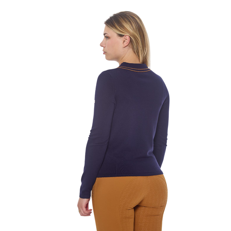 Harcour - Polo manches longues femme Popi marine