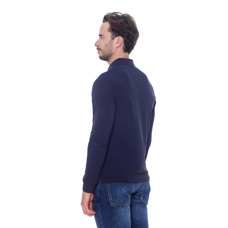 Harcour - Polo manches longues homme Pico marine