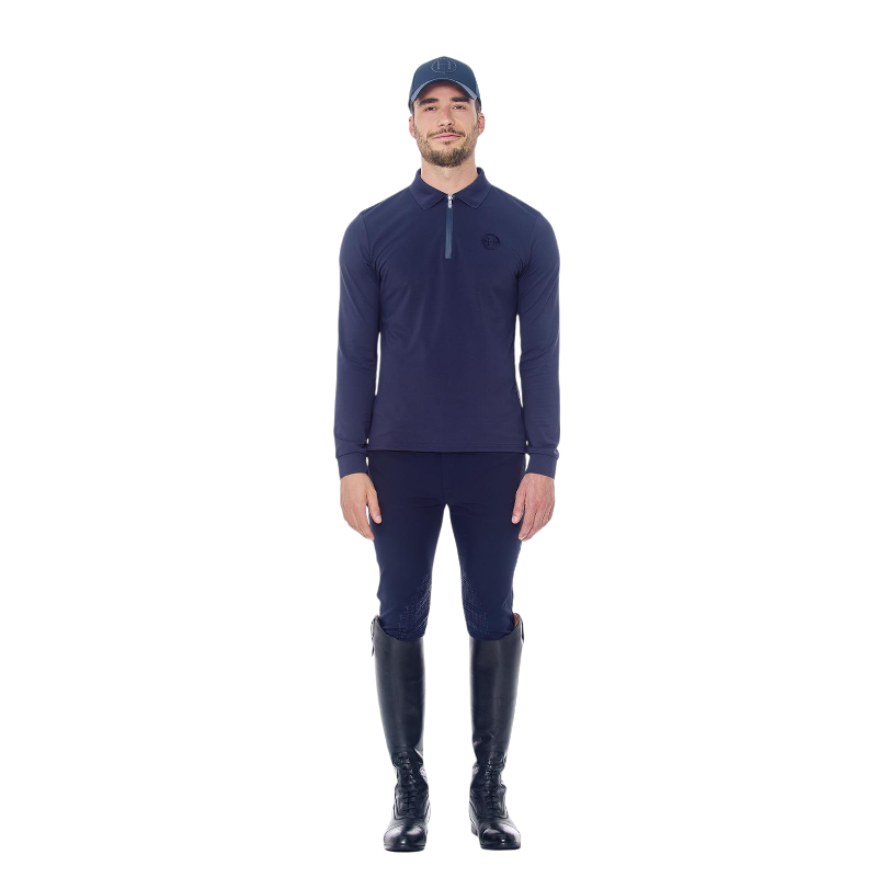 Harcour - Polo manches longues homme Pico marine