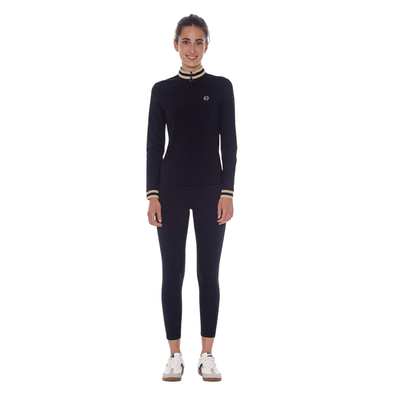 Harcour - Polo technique manches longues femme Alpha noir