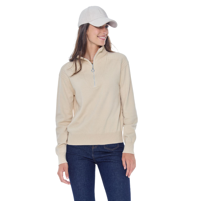 Harcour - Pull manches longues femme Pachana ivoire