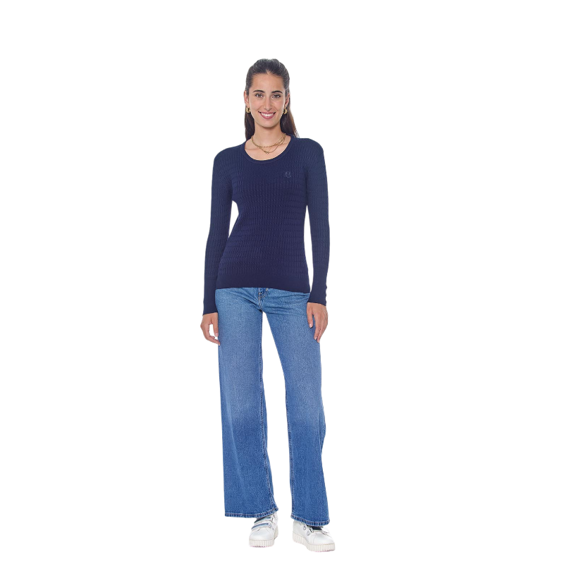 Harcour - Pull manches longues femme Pompadou marine