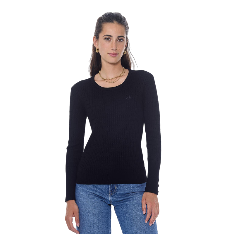 Harcour - Pull manches longues femme Pompadou noir