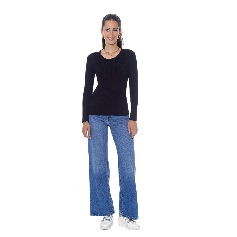 Harcour - Pull manches longues femme Pompadou noir