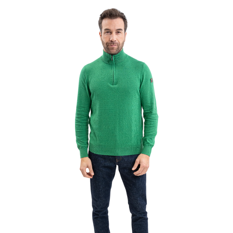 Harcour - Lange mouwen herenpull Parmo smaragdgroen 