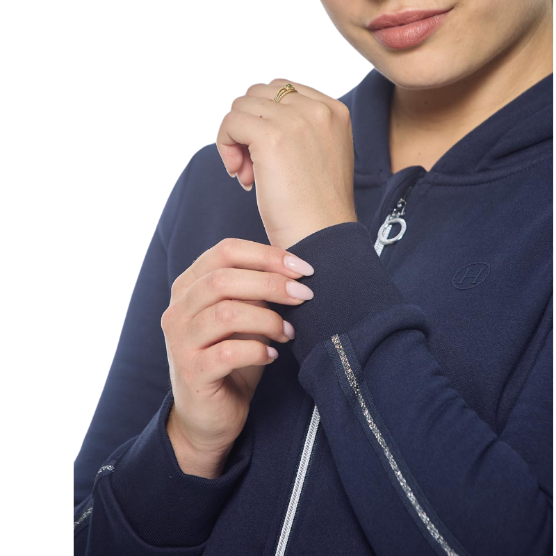 Harcour - Sweat à zip manches longues femme Sworm marine