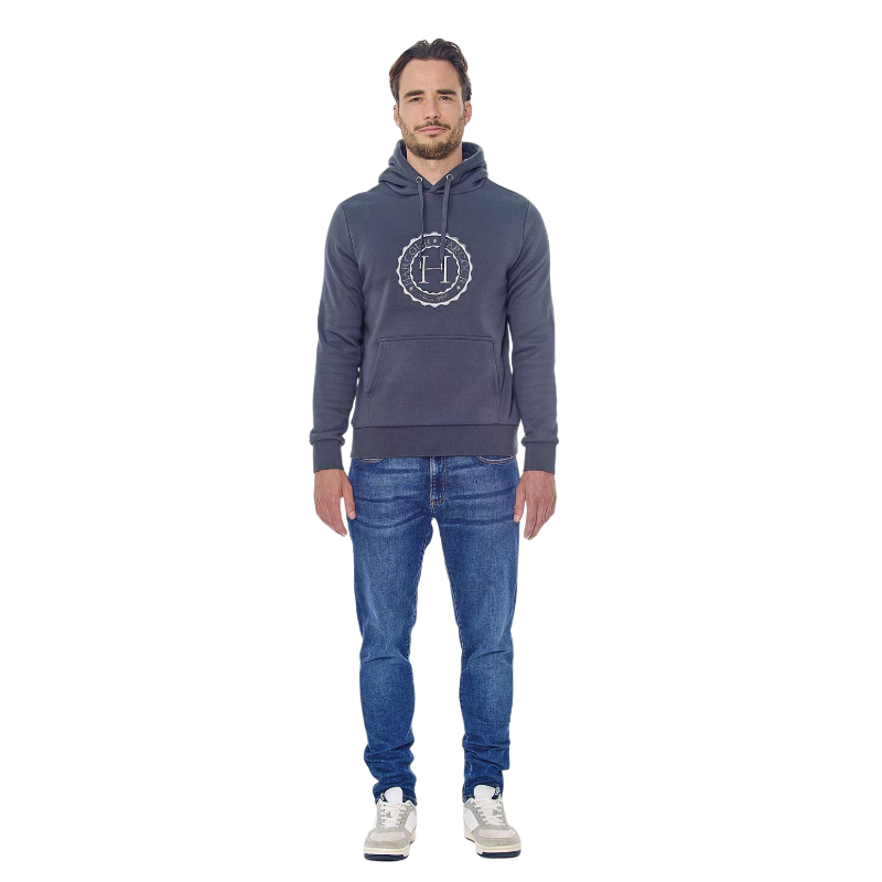 Harcour - Sweat manches longues unisexe Samy gris anthracite