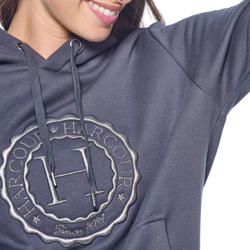 Harcour - Sweat manches longues unisexe Samy gris anthracite