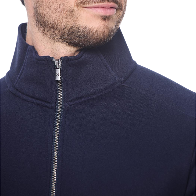 Harcour - Sweat zippé manches longues homme Saxo marine