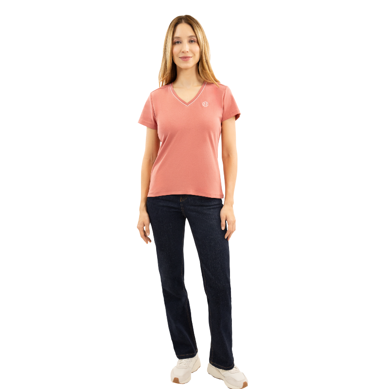 Harcour - T-shirt manches courtes femme Berenice rose aurore | - Ohlala