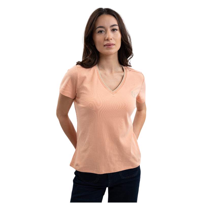 Harcour - Korte mouwen T-shirt dames Taraza abrikoos 