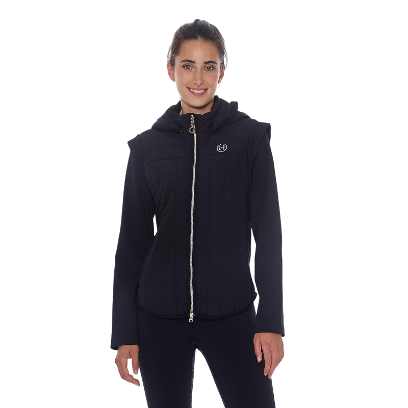 Harcour - Veste manches longues bi-matières femme Hadar noir