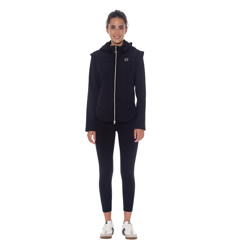 Harcour - Veste manches longues bi-matières femme Hadar noir
