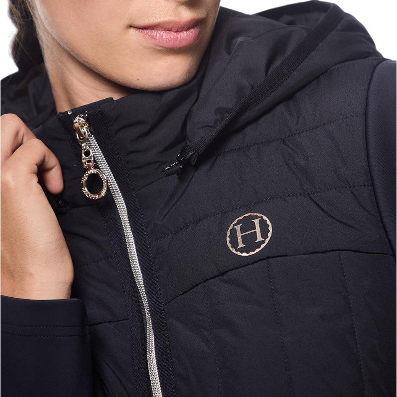 Harcour - Veste manches longues bi-matières femme Hadar noir