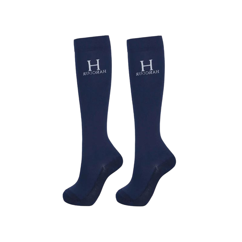 Harcour - Chaussettes d'équitation Hickstead marine (x1)
