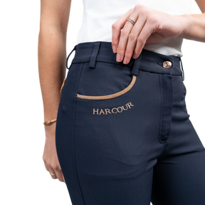 Harcour - Pantalon d'équitation femme Jaltika marine/ rose gold