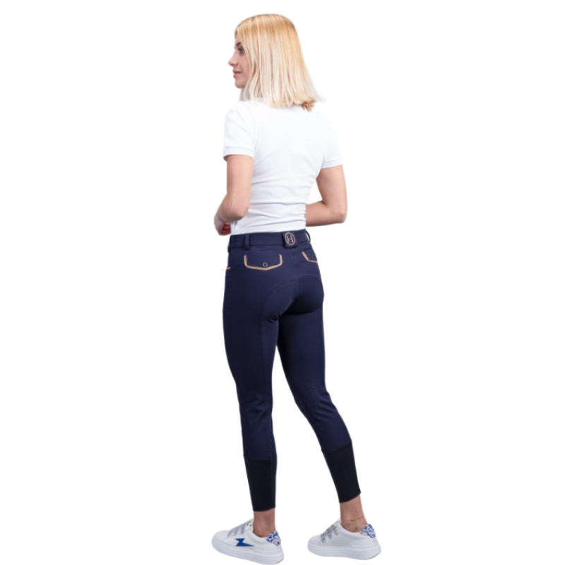 Harcour - Pantalon d'équitation femme Jaltika marine/ rose gold