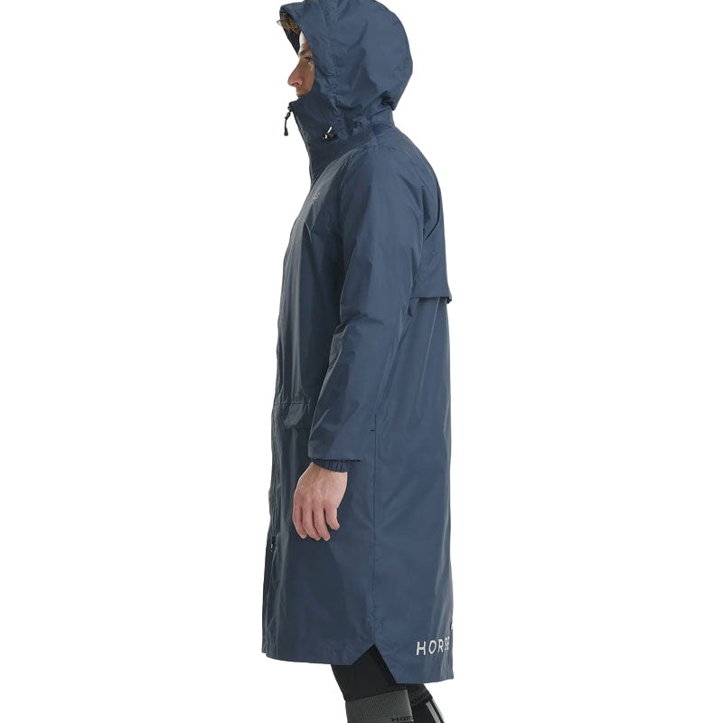 Horse Pilot - Raintech lange wasserdichte Herrenjacke, Marineblau