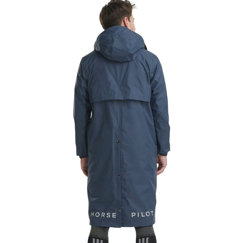 Horse Pilot - Raintech lange wasserdichte Herrenjacke, Marineblau