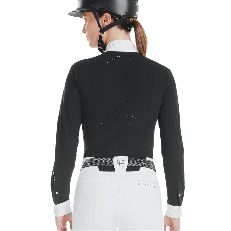 Horse Pilot - Monica black women's long-sleeved shirt