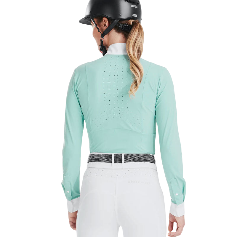 Horse Pilot - Monica women's long-sleeved shirt in sea green