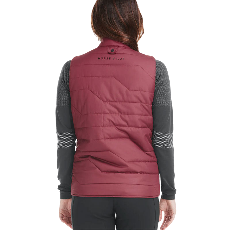 Horse Pilot - E-Kelvin burgundy women's sleeveless down jacket (without battery)