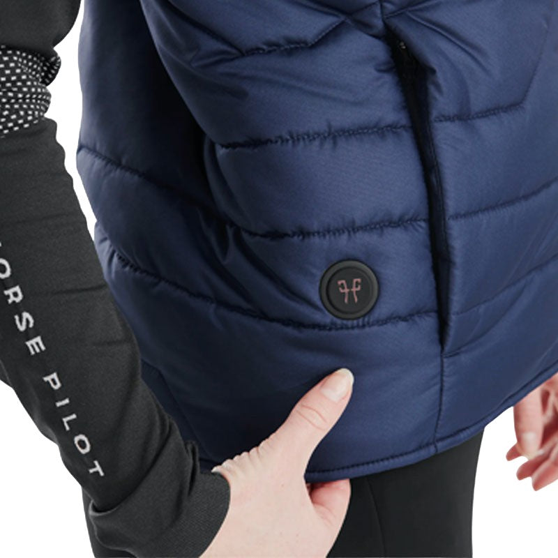 Horse Pilot - Women's E-Kelvin navy sleeveless down jacket (without battery)