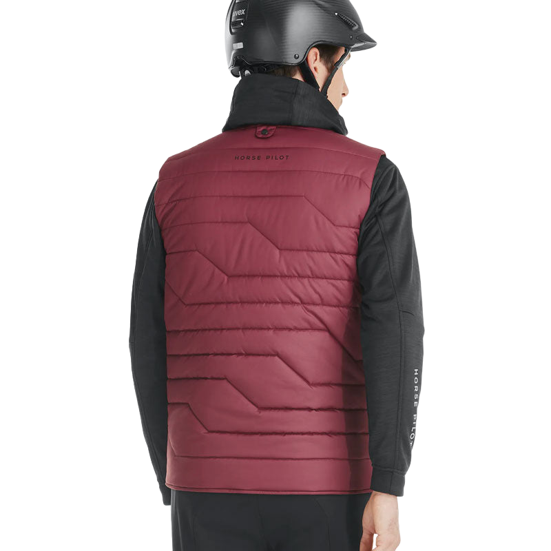 Horse Pilot - E-Kelvin burgundy men's sleeveless down jacket (without battery)