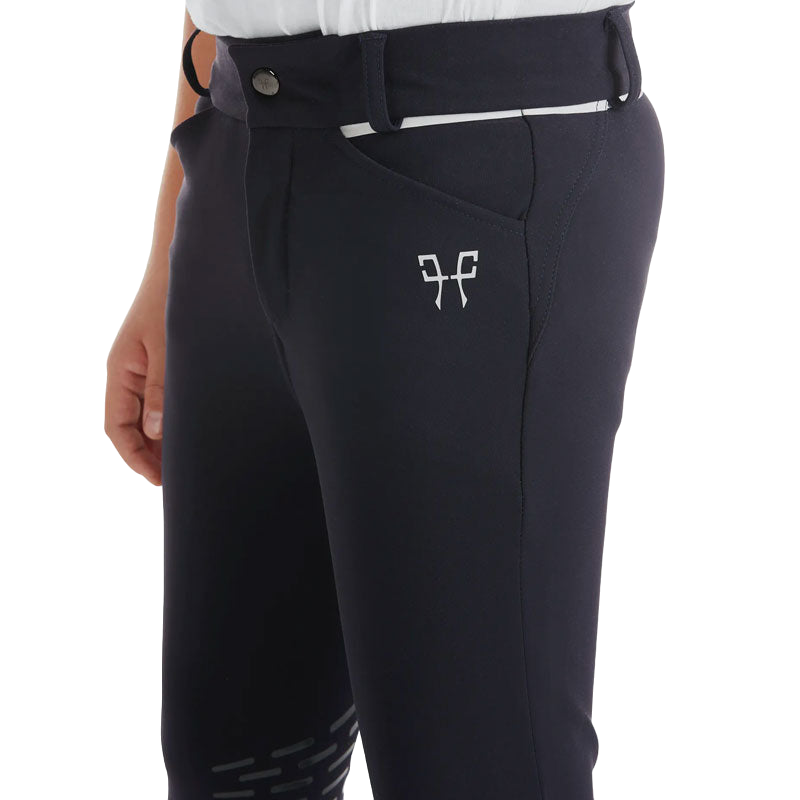 Horse Pilot - Boys' X-Design riding pants in midnight blue